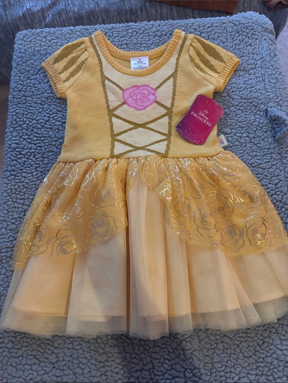 NWT Disney Yellow Belle-Inspired Girls Costume Dress